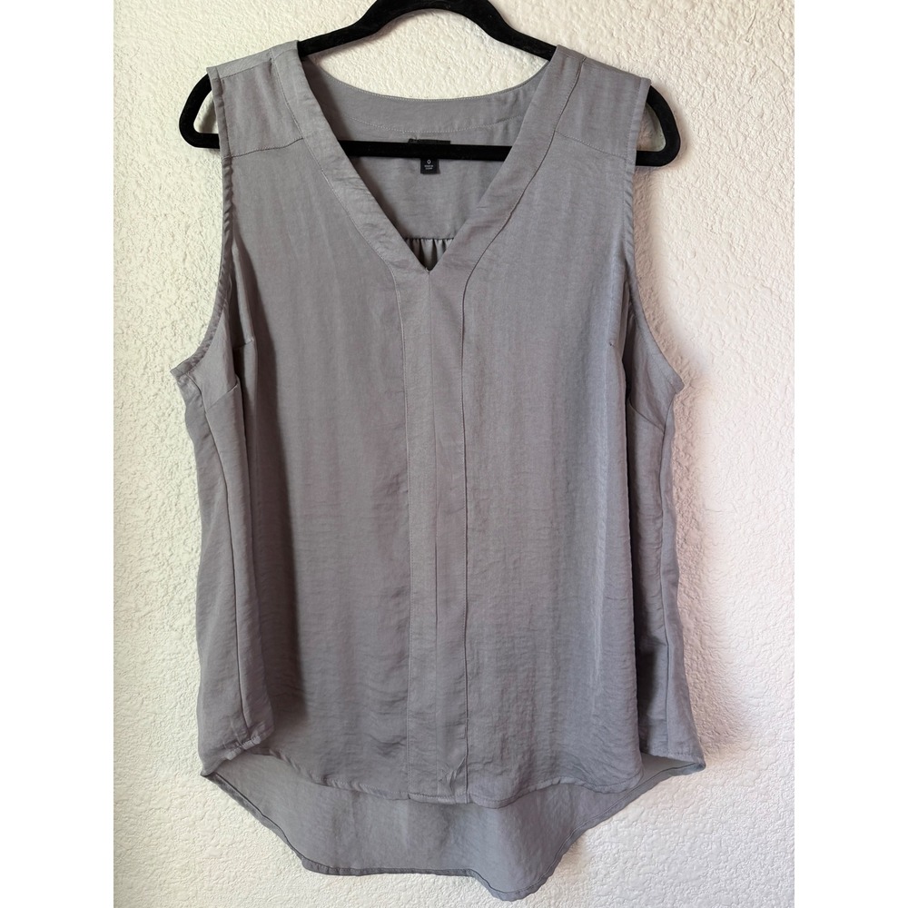 Torrid Womens Gray Sleeveless V-Neck Pleated Back High-Low Blouse Top Size L/XL